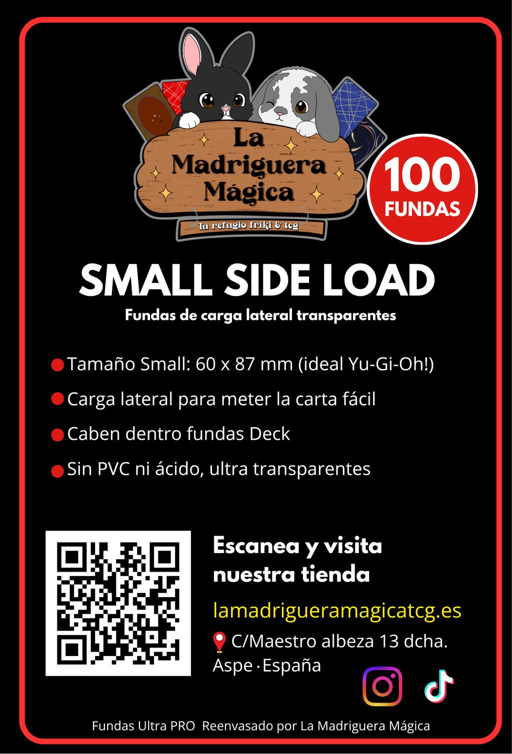 Fundas Small Side Load Transparentes Ultra Pro (100 uds)